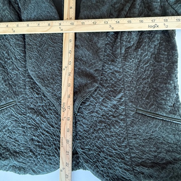 Chico’s Textured Drape Front Jacket Blazer Evergreen Forest Green Sz 8-NWT - Picture 9 of 12